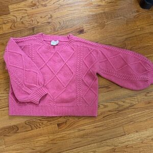 Pink Cable Knit Women's Sweater